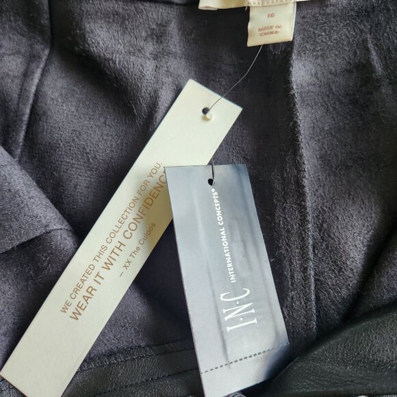 I.N.C. International Concepts INC Womens Black Faux Leather Shorts Size: 16 - Picture 10 of 10